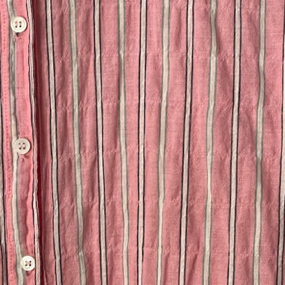 XiRENA Striped Crinkle Long Sleeve Button Up Shirt Cotton Blouse XS - Picture 3 of 7